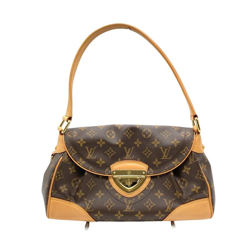 Louis Vuitton Beverly MM Handbag Monogram Canvas M40121 Brown Sr3097 Women