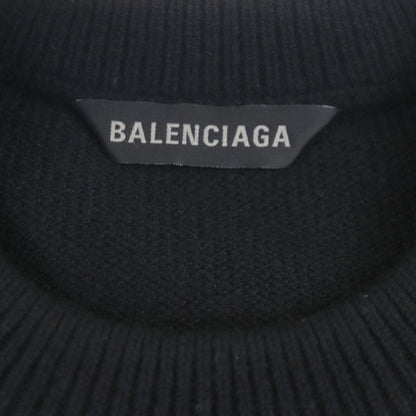 Balenciaga 22AW 719658 100% Cashmere Be Different Embroidered Crew Neck Knit