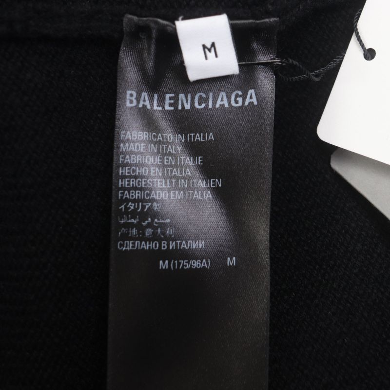 Balenciaga 22AW 719658 100% Cashmere Be Different Embroidered Crew Neck Knit