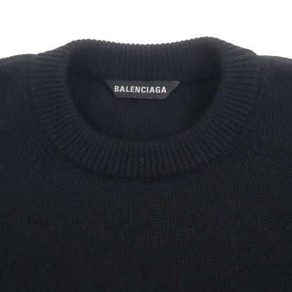 Balenciaga 22AW 719658 100% Cashmere Be Different Embroidered Crew Neck Knit
