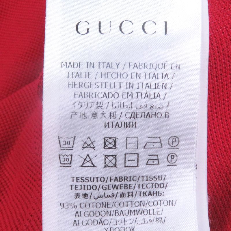 Gucci 598960 GG Logo Rope Embroidery Short Sleeve Polo Shirt Red Navy M Made