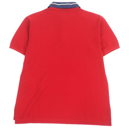 Gucci 598960 GG Logo Rope Embroidery Short Sleeve Polo Shirt Red Navy M Made