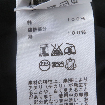 Hermes 100% Cotton Serie Button H Logo Design Short Sleeve Polo Shirt Black M