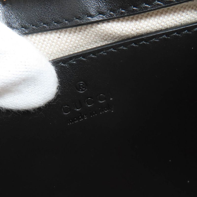 Gucci 735049 Ggmatelasse 2WAY Leather Handbag Shoulder Bag Black Storage With