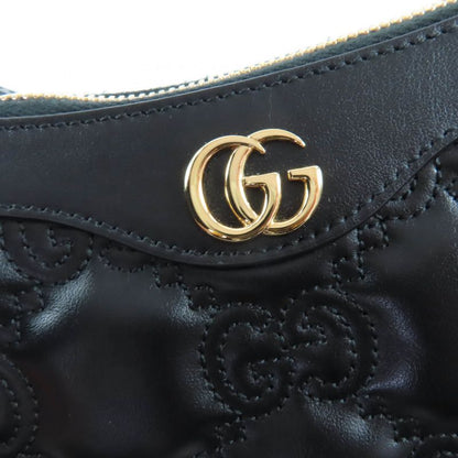 Gucci 735049 Ggmatelasse 2WAY Leather Handbag Shoulder Bag Black Storage With