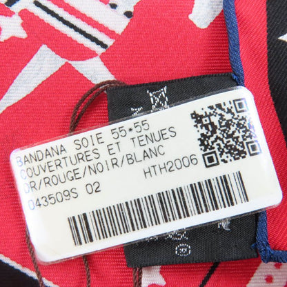 Hermes Carré 55 Couvertures Et Tenues De Jour Horsewear 100% Silk Rouge/noir/bla