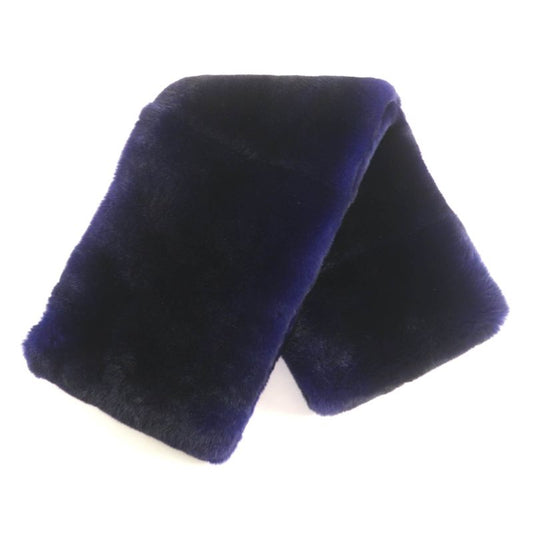 LOEWE Orillag Fur Lined Scarf With Logo Black Purple Genuine