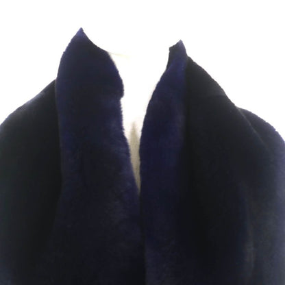 LOEWE Orillag Fur Lined Scarf With Logo Black Purple Genuine