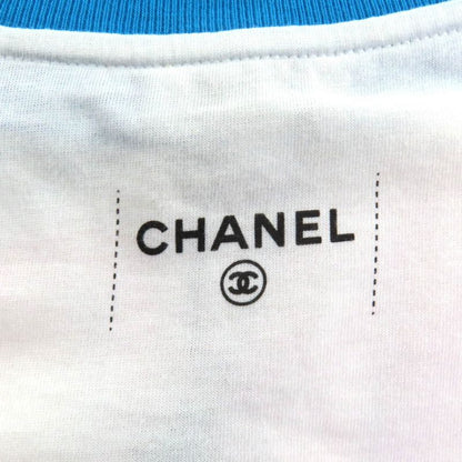 CHANEL P55822 100% Cotton Cuba Collection Coco Mark Long Sleeve T-shirt White