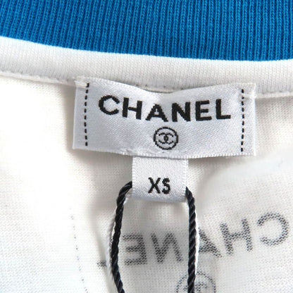 CHANEL P55822 100% Cotton Cuba Collection Coco Mark Long Sleeve T-shirt White