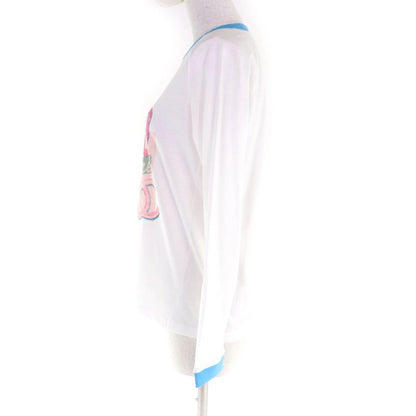 CHANEL P55822 100% Cotton Cuba Collection Coco Mark Long Sleeve T-shirt White