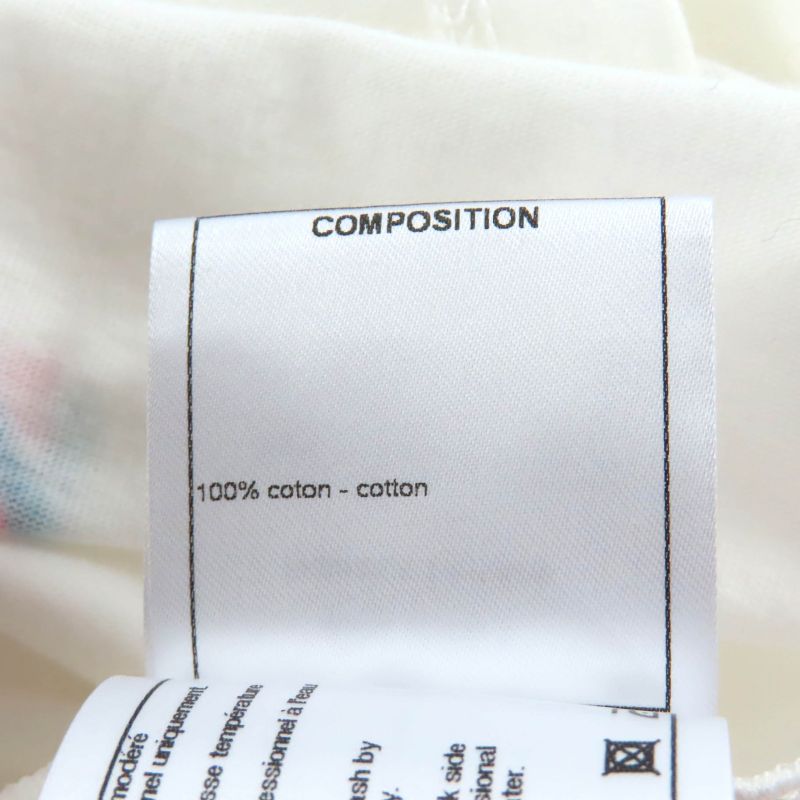 CHANEL P55822 100% Cotton Cuba Collection Coco Mark Long Sleeve T-shirt White