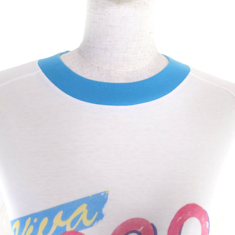 CHANEL P55822 100% Cotton Cuba Collection Coco Mark Long Sleeve T-shirt White
