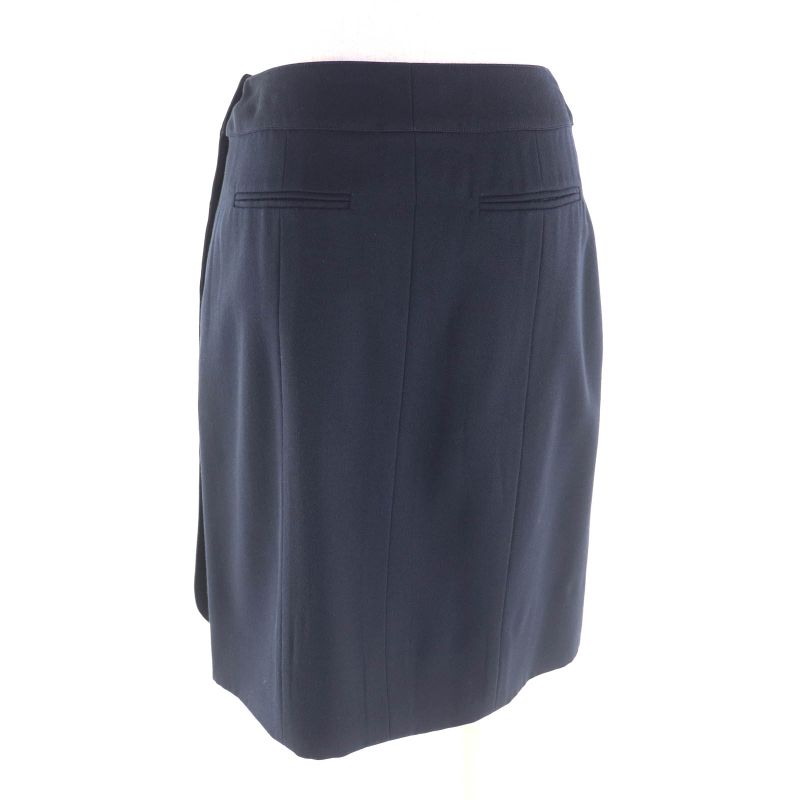 CHANEL Vintage 96P P06492 Lined With 100% Silk Knee-length Wool Skirt With Coco