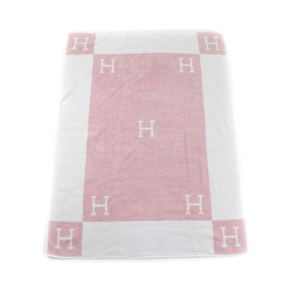 Hermes Avalon 100% Cotton Rose Lira H Design Bath Towel With Box Made In France