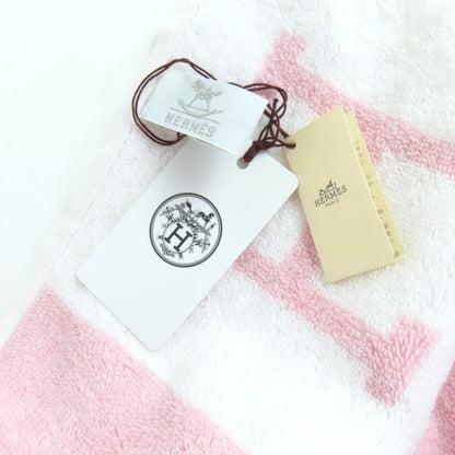 Hermes Avalon 100% Cotton Rose Lira H Design Bath Towel With Box Made In France