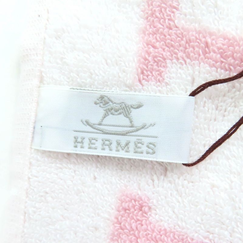 Hermes Avalon 100% Cotton Rose Lira H Design Bath Towel With Box Made In France