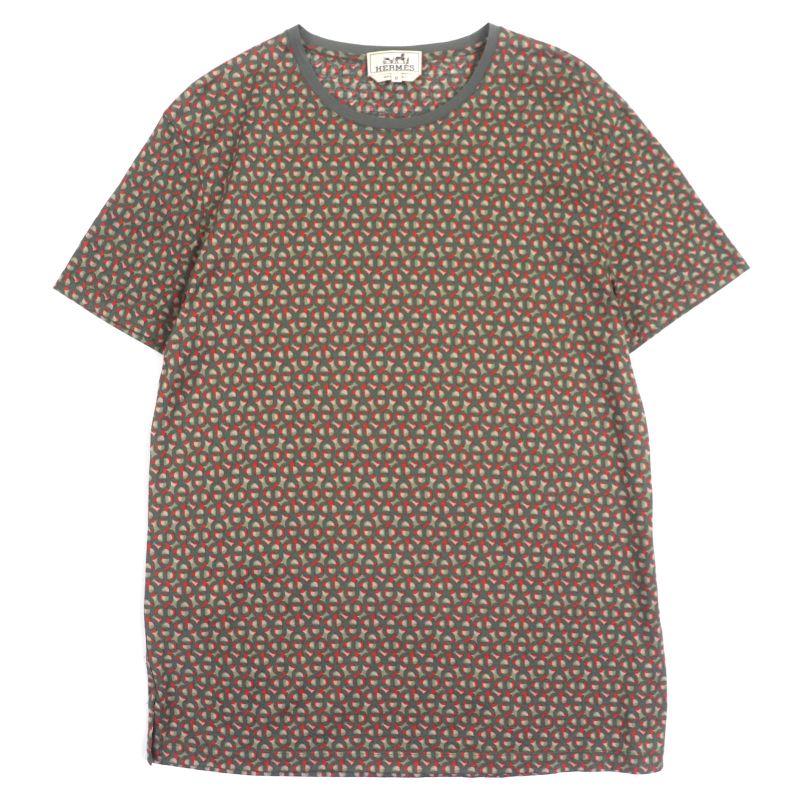 Hermes 100% Cotton Chaine D'ancre Patterned Crew Neck Short Sleeves Short