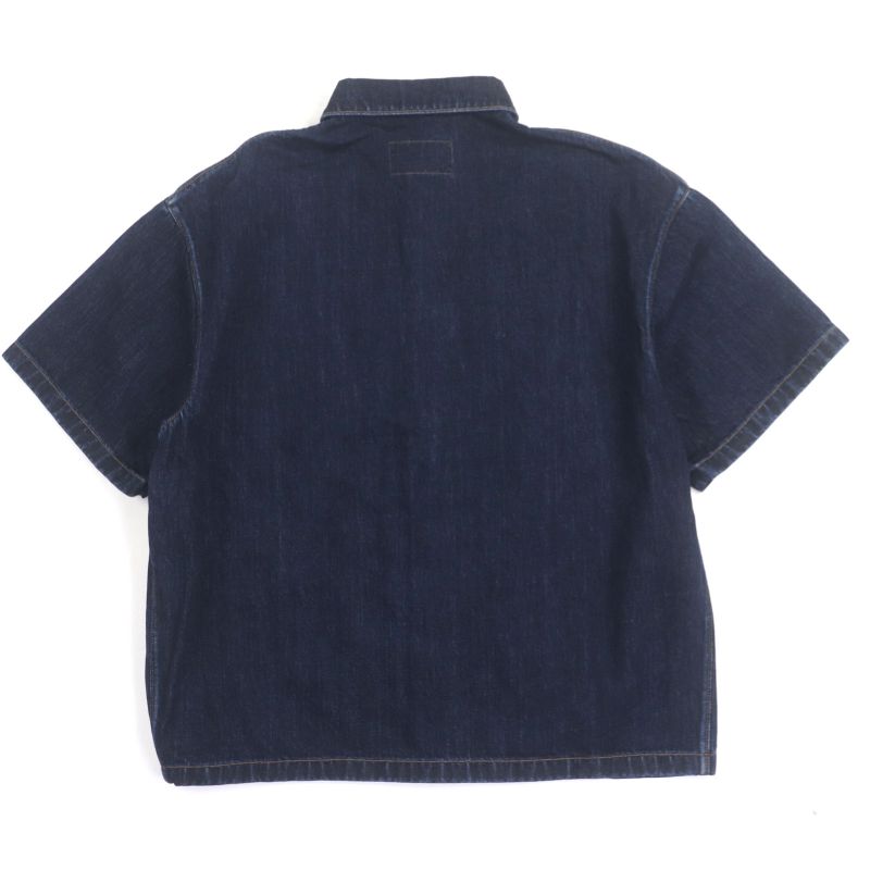 Prada 23SS Gec067 Triangle Logo Triangle Plate Washed Short Sleeve Short