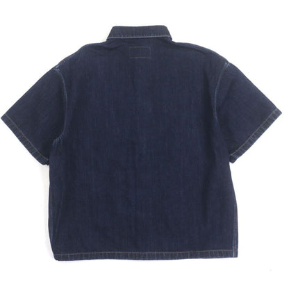 Prada 23SS Gec067 Triangle Logo Triangle Plate Washed Short Sleeve Short