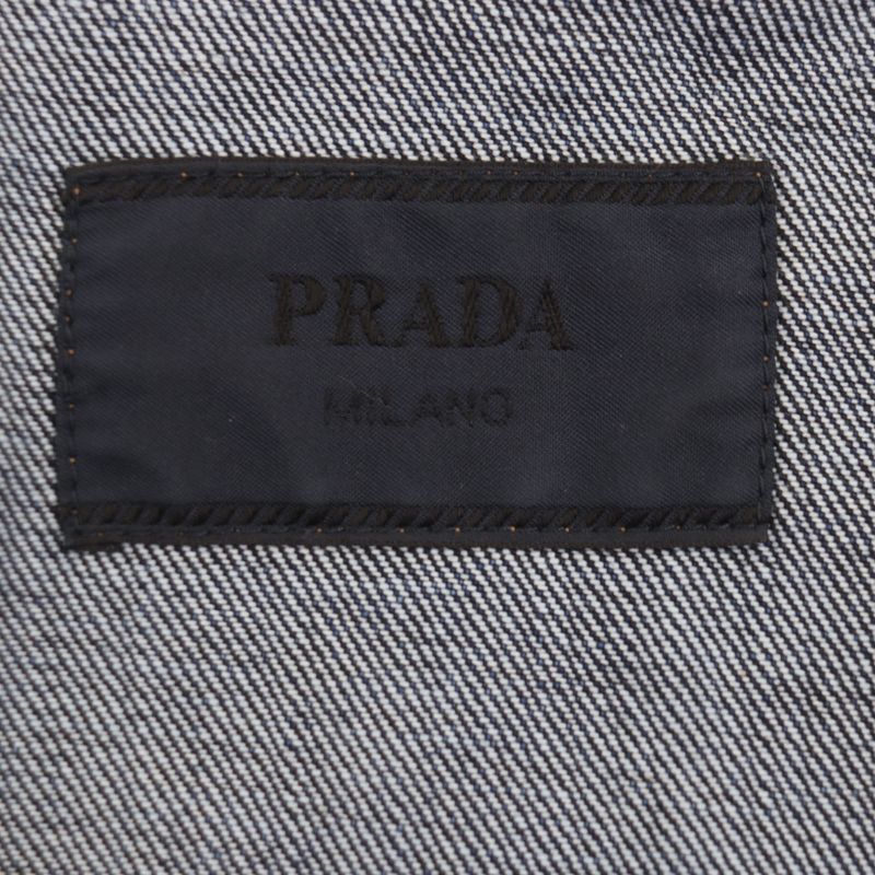 Prada 23SS Gec067 Triangle Logo Triangle Plate Washed Short Sleeve Short