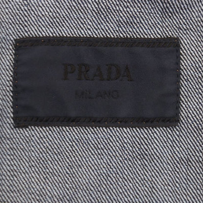 Prada 23SS Gec067 Triangle Logo Triangle Plate Washed Short Sleeve Short