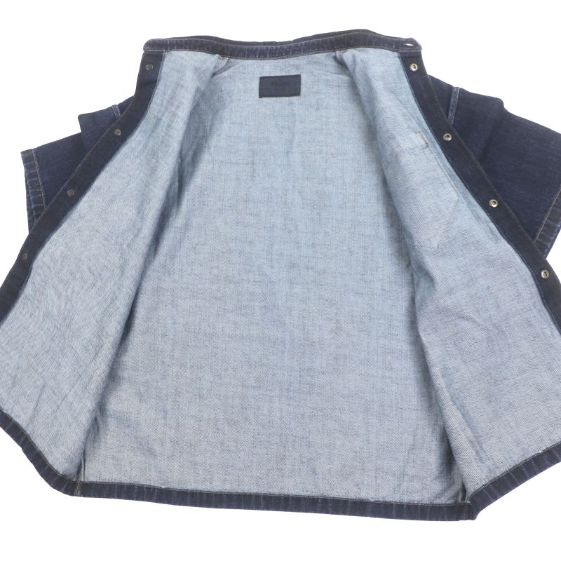 Prada 23SS Gec067 Triangle Logo Triangle Plate Washed Short Sleeve Short