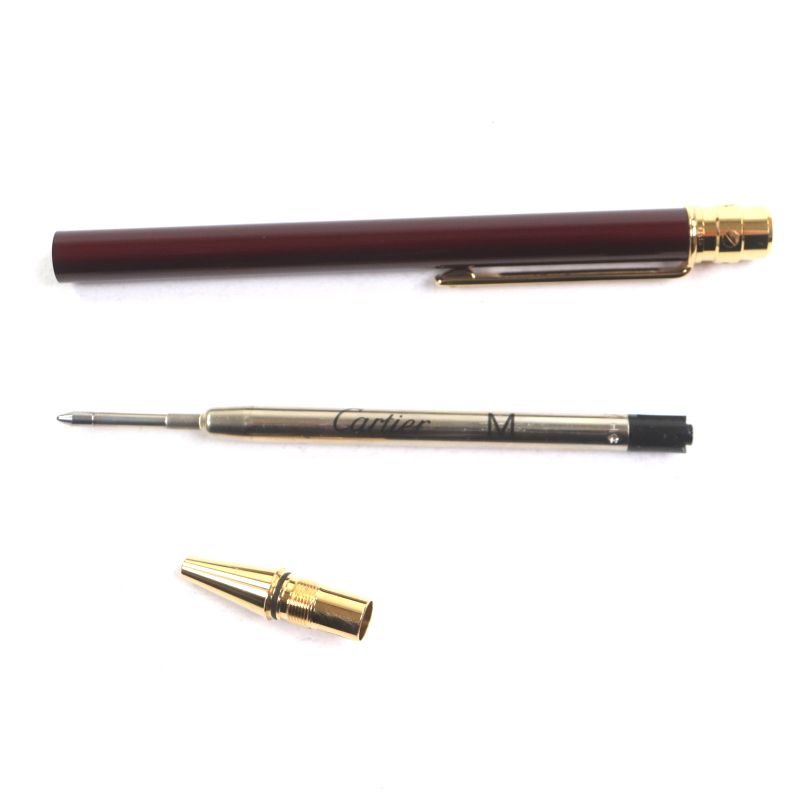 Cartier Santos de Cartier Ballpoint Pen with Logo Engraving Twist Closure