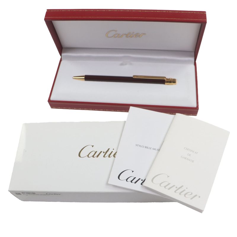 Cartier Santos de Cartier Ballpoint Pen with Logo Engraving Twist Closure