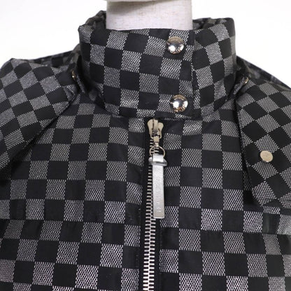 Louis Vuitton 1a5ibt Long Length Damier Down Coat With Hood Gray Black Lame 34