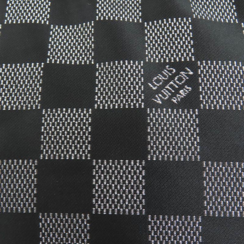 Louis Vuitton 1a5ibt Long Length Damier Down Coat With Hood Gray Black Lame 34