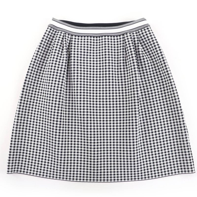 Christian DIOR 344j10am532 Checkn DIOR Gingham Check Trapezoid Skirt Black