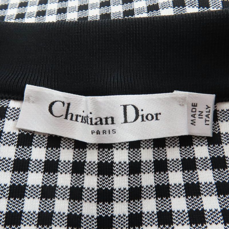 Christian DIOR 344j10am532 Checkn DIOR Gingham Check Trapezoid Skirt Black