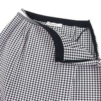 Christian DIOR 344j10am532 Checkn DIOR Gingham Check Trapezoid Skirt Black