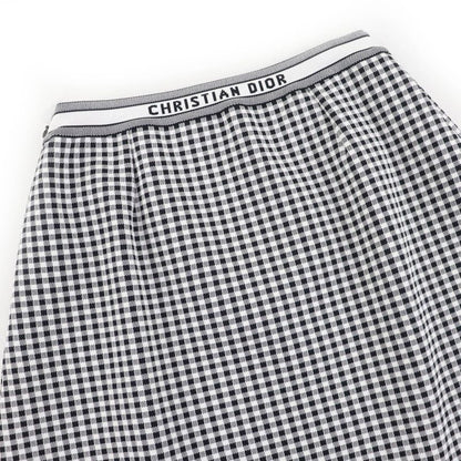 Christian DIOR 344j10am532 Checkn DIOR Gingham Check Trapezoid Skirt Black