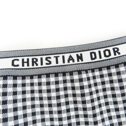 Christian DIOR 344j10am532 Checkn DIOR Gingham Check Trapezoid Skirt Black
