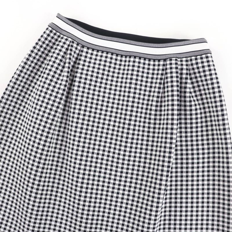 Christian DIOR 344j10am532 Checkn DIOR Gingham Check Trapezoid Skirt Black