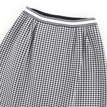 Christian DIOR 344j10am532 Checkn DIOR Gingham Check Trapezoid Skirt Black