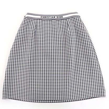 Christian DIOR 344j10am532 Checkn DIOR Gingham Check Trapezoid Skirt Black