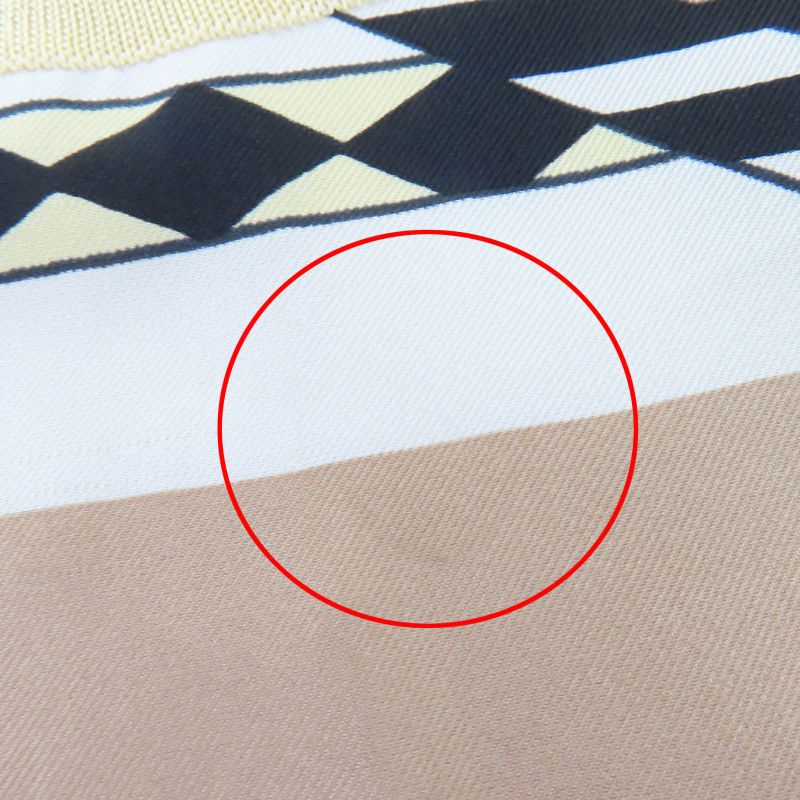 Hermes 23AW Figur Artistic 100% Silk Light Blue/beige/milk Twill Laine Dress 36