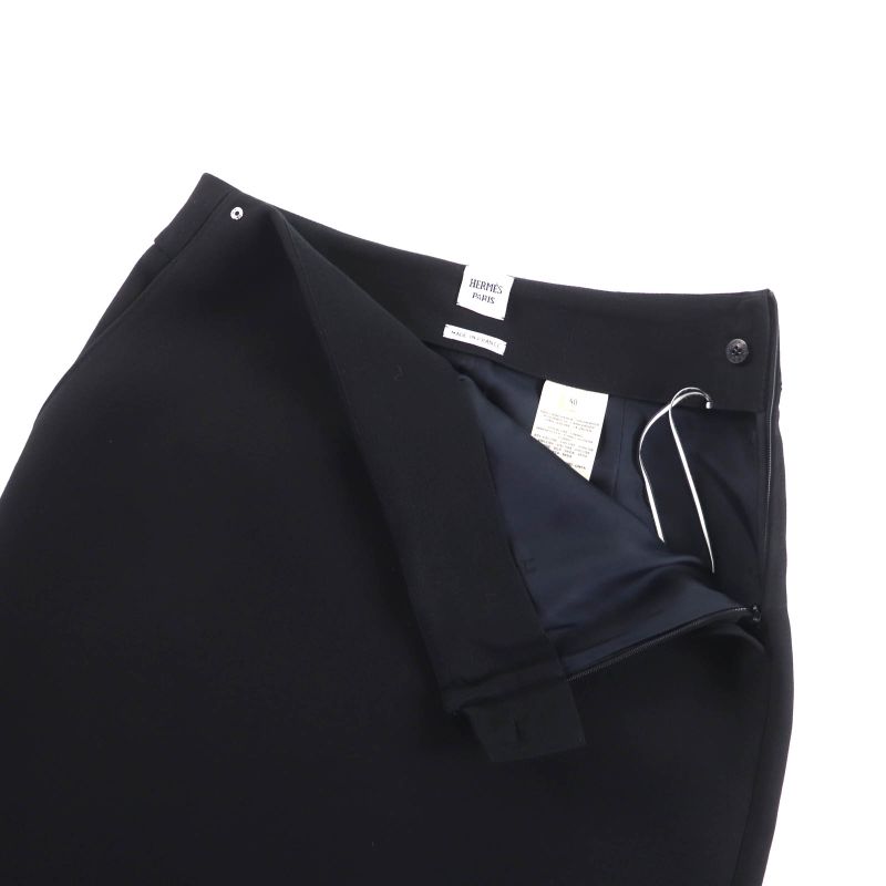 Hermes 23AW 3h0316dx 100% Wool Knee-length Tight Skirt With Serie Hardware