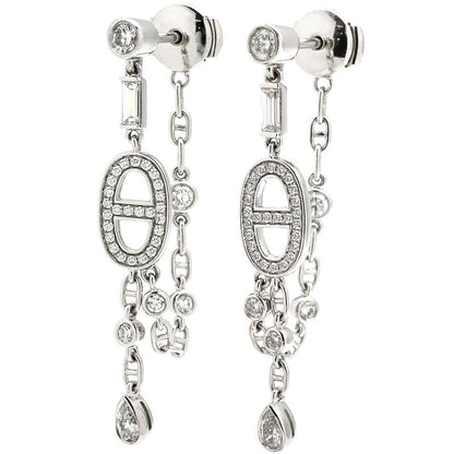 Hermes Earrings Chaos Fancy 18k White Gold Diamond White Gold Au750 18k Gold