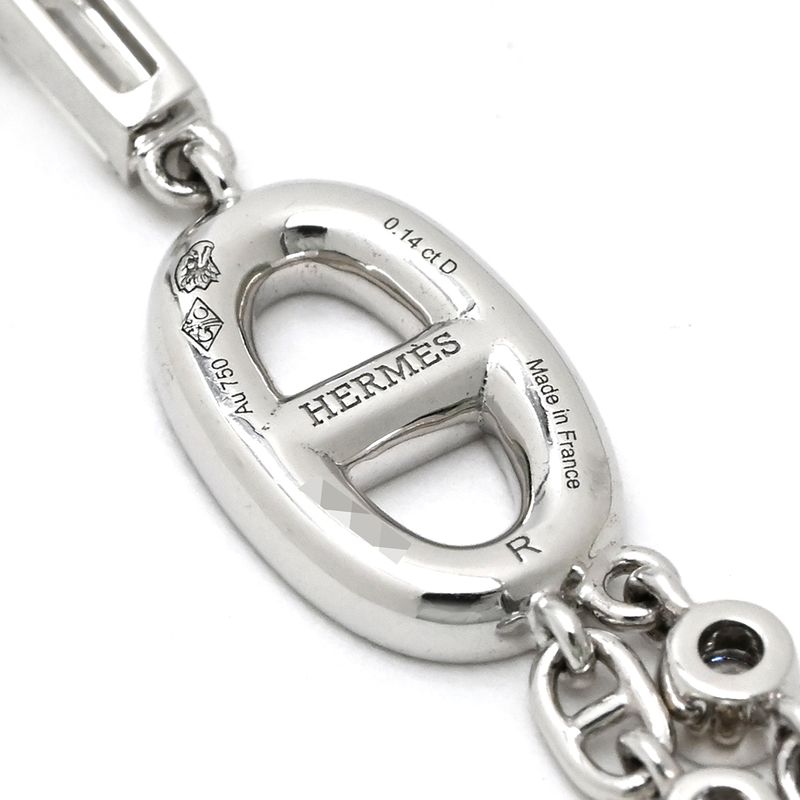 Hermes Earrings Chaos Fancy 18k White Gold Diamond White Gold Au750 18k Gold