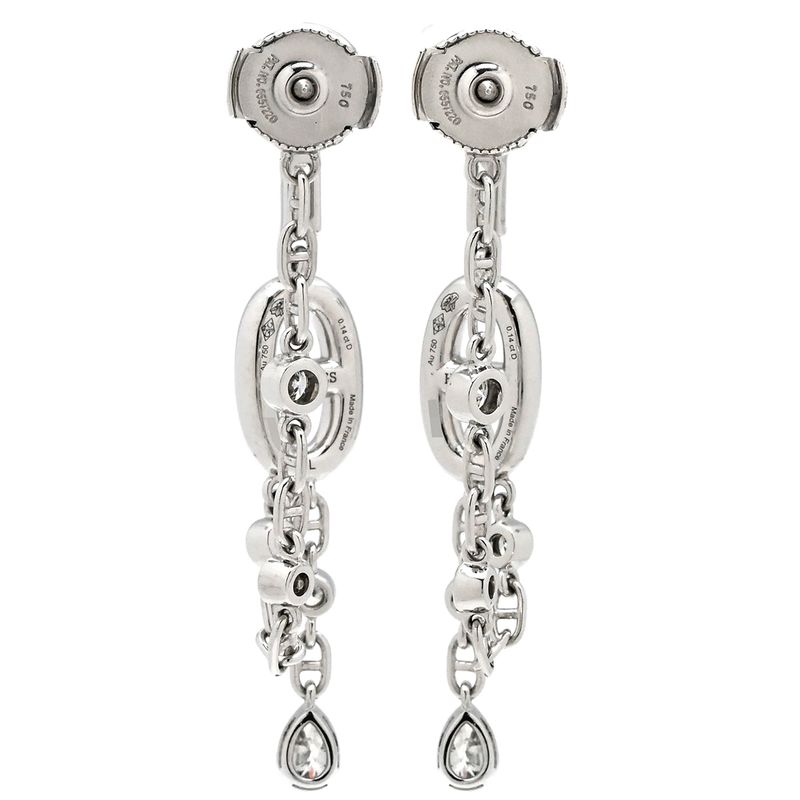 Hermes Earrings Chaos Fancy 18k White Gold Diamond White Gold Au750 18k Gold