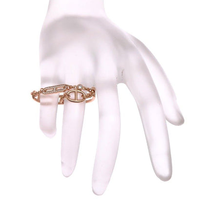 Hermes Rose Gold Diamante Charm Ring