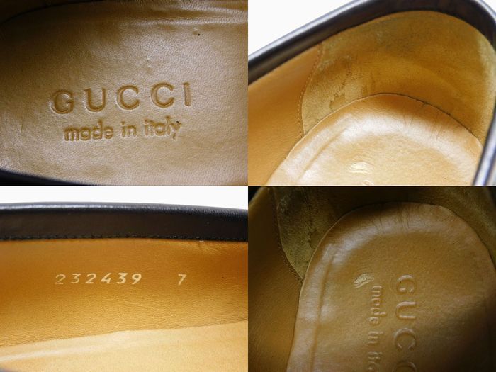 Gucci Size 7 Approx 26cm (10.24in) Sherry Line △ Leather Bamboo - Bit