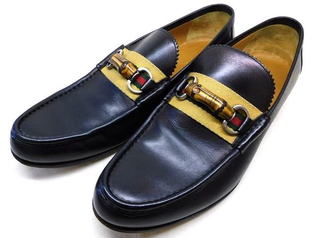 Gucci Size 7 Approx 26cm (10.24in) Sherry Line △ Leather Bamboo - Bit