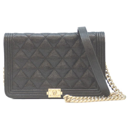 Chanel No 28 Ap1117 Black Caviar Ghardware Boy Chanel Chain Wallet