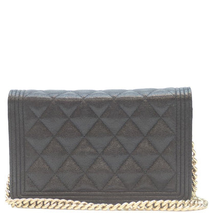 Chanel No 28 Ap1117 Black Caviar Ghardware Boy Chanel Chain Wallet