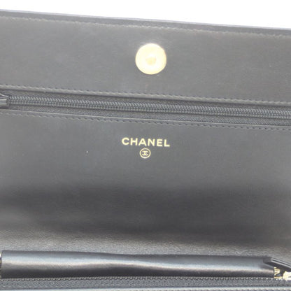 Chanel No 28 Ap1117 Black Caviar Ghardware Boy Chanel Chain Wallet